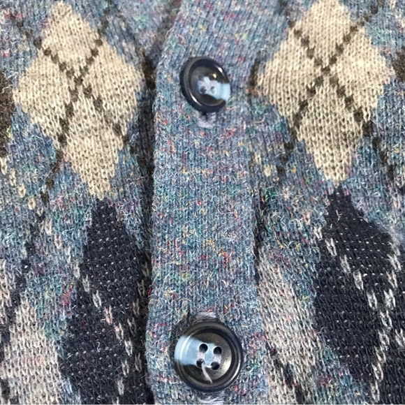 Robert Bruce Vintage 80’s Heather Blue Argyle Sweater Vest Size Medium - Picture 5 of 12